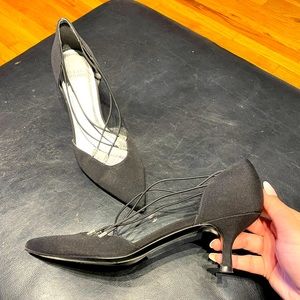 ✈️Stuart Weitzman Vintage y2k Embellish Crystal D’orsay Kitten Pump Stilettos